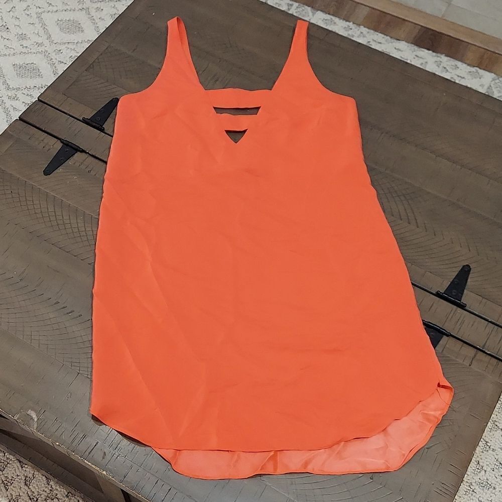 Amanda Uprichard Neon Orange Silk Slip Dress Gown Sz S